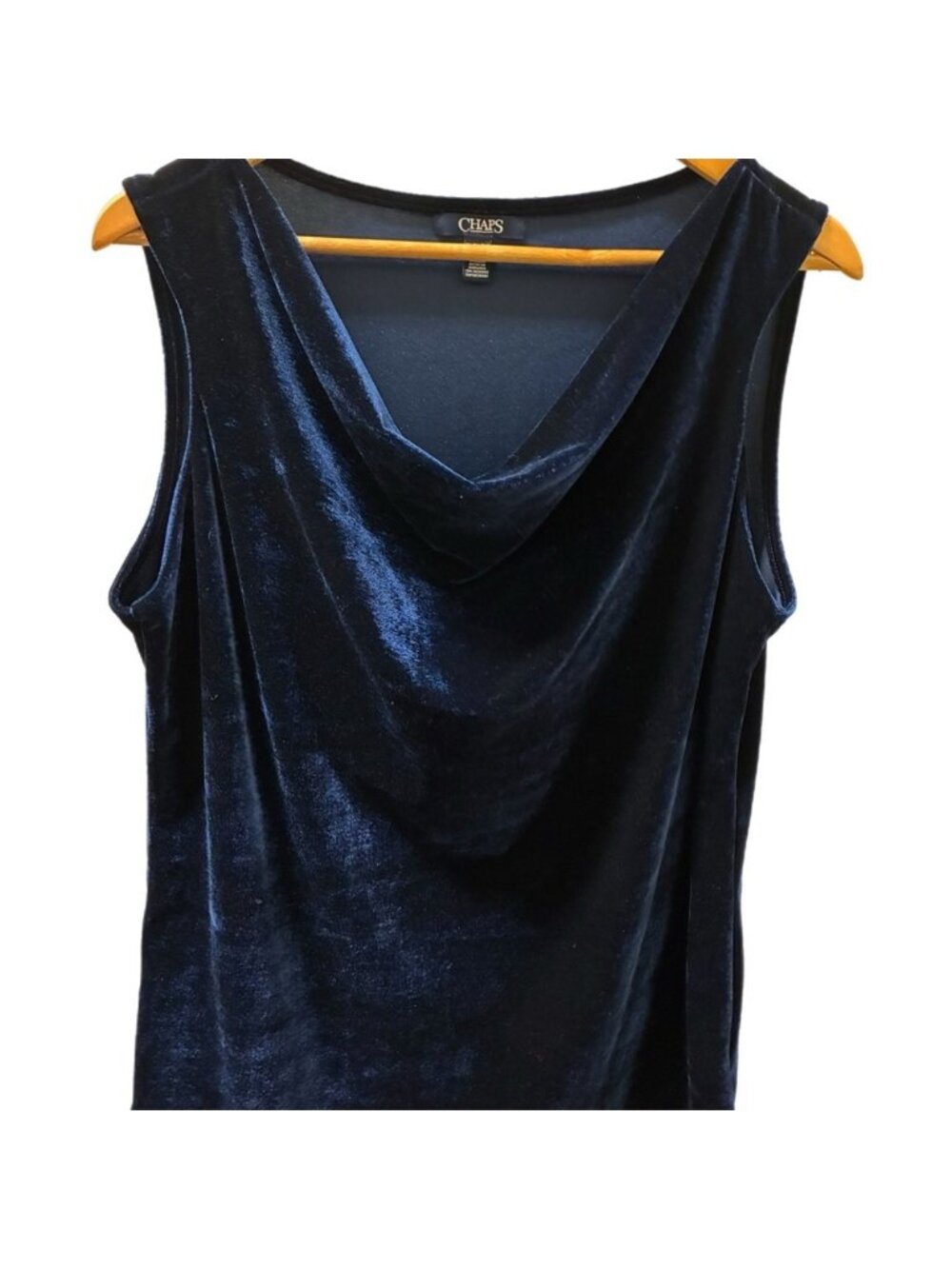 Deep Blue Velvet Tank Top - Picture 1 of 3